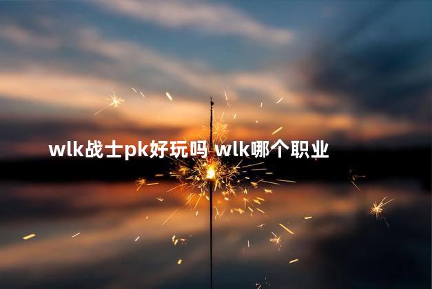 wlk战士pk好玩吗 wlk哪个职业好玩